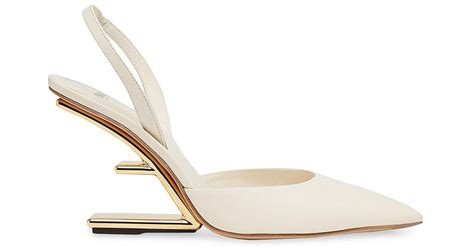 fendi white slingback loafer|fendi pumps saks.